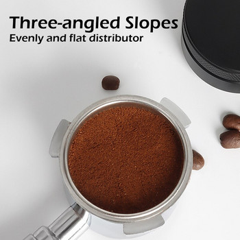 Разпределител за кафе Инструмент за разпределение на еспресо 51 мм/53 мм/58 мм Изравнител с три ъглови наклона Регулируема длан за набиване на портафилтър