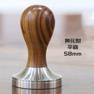 Kiváló minőségű kávéprés szerszám rozsdamentes acél alapú tömör fa fogantyús kávészabotázs készlet Anyaga ROZSDAMENTES ACÉL + FA