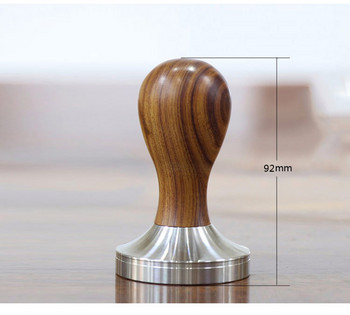 Висококачествен инструмент за преса за кафе Масивна дървена дръжка на базата на неръждаема стомана Комплект за набиване на кафе Материал НЕРЪЖДАЕМА СТОМАНА + ДЪРВО