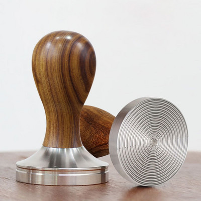 Kiváló minőségű kávéprés szerszám rozsdamentes acél alapú tömör fa fogantyús kávészabotázs készlet Anyaga ROZSDAMENTES ACÉL + FA