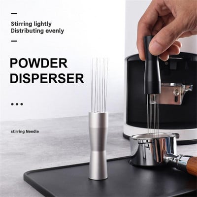 Kafijas pulvera izkliedētāja izlīdzināšanas rīks Pārtikas kvalitātes nerūsējošā tērauda adatu maisīšanas rīks Kafijas pulvera espresso maisītājs