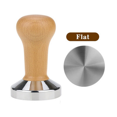 Тампер за еспресно кафе, плоска основа от неръждаема стомана 304 и вълнообразна основа, 51/53/ 58 мм