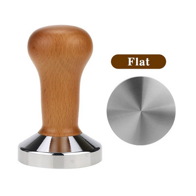 Тампер за еспресно кафе, плоска основа от неръждаема стомана 304 и вълнообразна основа, 51/53/ 58 мм