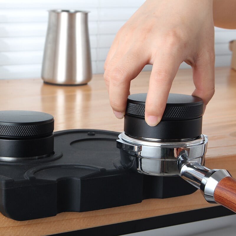 Espresso rozsdamentes acél 51/53/58 mm kávé szabotázs por prés elosztó szintező szerszám tamper pad szilikon matrac keverő tűk