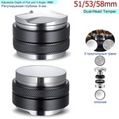 51 mm 53 mm 58 mm 304 rozsdamentes acél 3 ferde lejtős és lapos talpú, kétfejű kávépor tamper espresso porszűrő szűrő