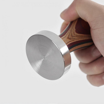 Дървена набивачка за кафе, чук за еспресо на прах, 51-58 mm инструмент за бариста от неръждаема стомана, аксесоар за кафе, ръчно изработена мелница, кухненски инструмент