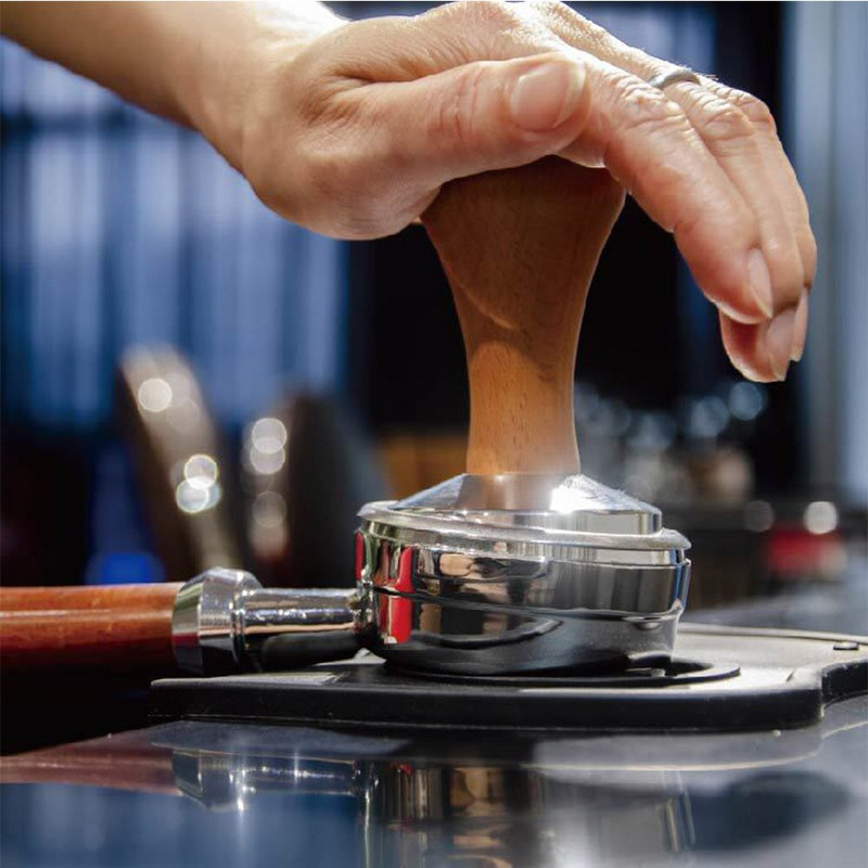 49mm/51mm/53mm/58mm fa nyelű kávé szabotázs eszpresszó porkalapács rozsdamentes acél kalibrált szabotázs barista tartozékok