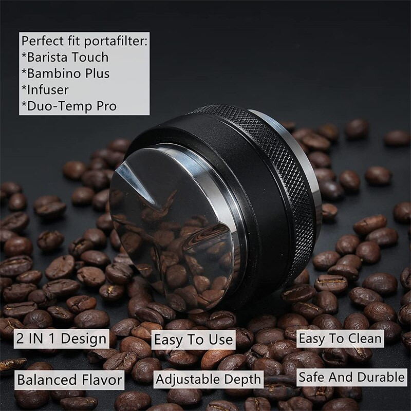 51/53/58 mm-es kávészabotázs kávéeloszlás állítható 304 rozsdamentes acél espresso szabotázs lejtők alap kávé szerszámok tartozékok