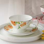 Bone China kávéscsésze kerámia virág európai délutáni tea csésze és csészealj Phnom Penh Tazas De Cafe fehér edénycsésze EF50BD