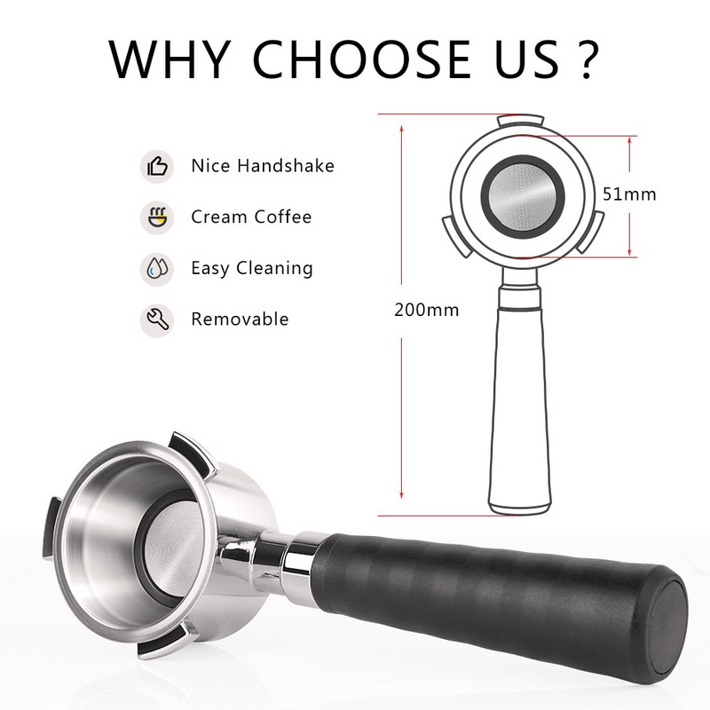 51 mm filtras, suderinamas su Breville Barista serijos aparatais su dozavimo piltuvo žiedu ir espreso kavos priedais.