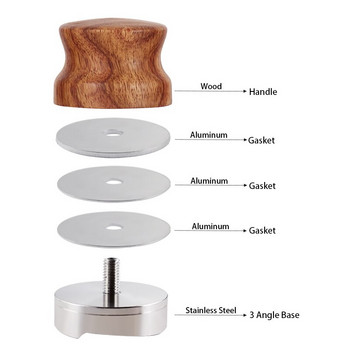 Трамбовка за кафе 51MM/53MM/58MM Палисандър Кафе на прах Трамбовки Машина Дистрибутор Кафе на прах Чук Аксесоари за кафе