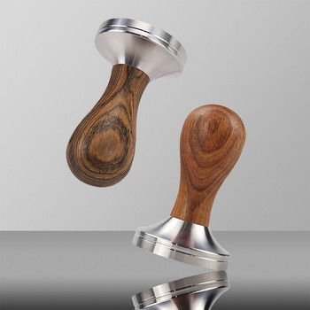 58mm/58,35mm/58,5mm Ξύλινη λαβή Coffee Tamper Εσπρέσο σε σκόνη σφυρί από ανοξείδωτο ατσάλι Εργαλεία καφέ Barista For 58mm Portafilter