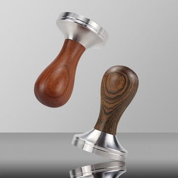 58mm/58,35mm/58,5mm Ξύλινη λαβή Coffee Tamper Εσπρέσο σε σκόνη σφυρί από ανοξείδωτο ατσάλι Εργαλεία καφέ Barista For 58mm Portafilter