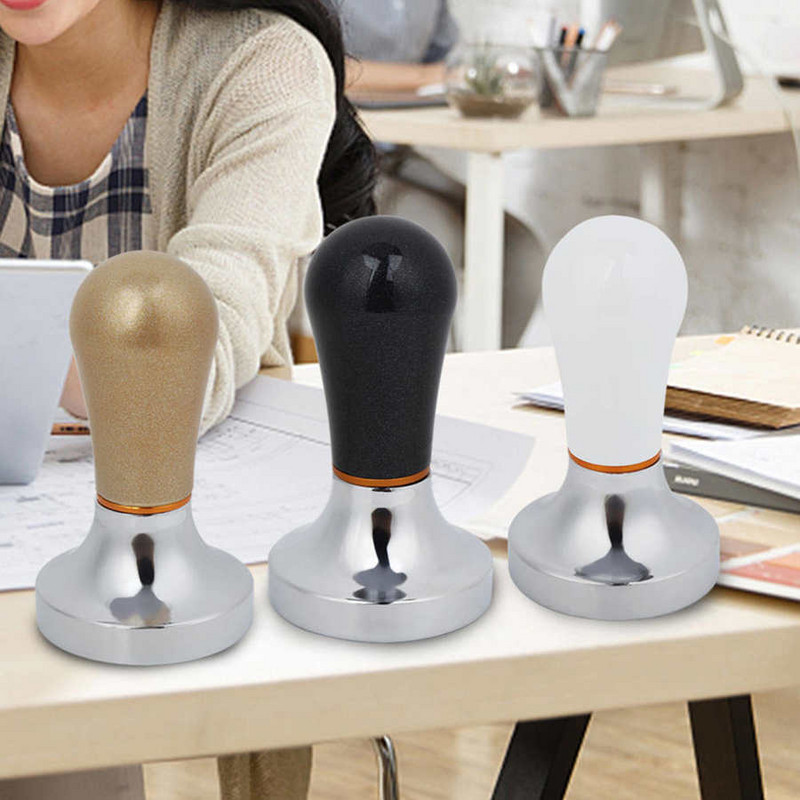 57 мм практична ръчна алуминиева машина за набиване на кафе с дръжка за кафемашина Подложка за кафе на прах Машина за набиване на чук