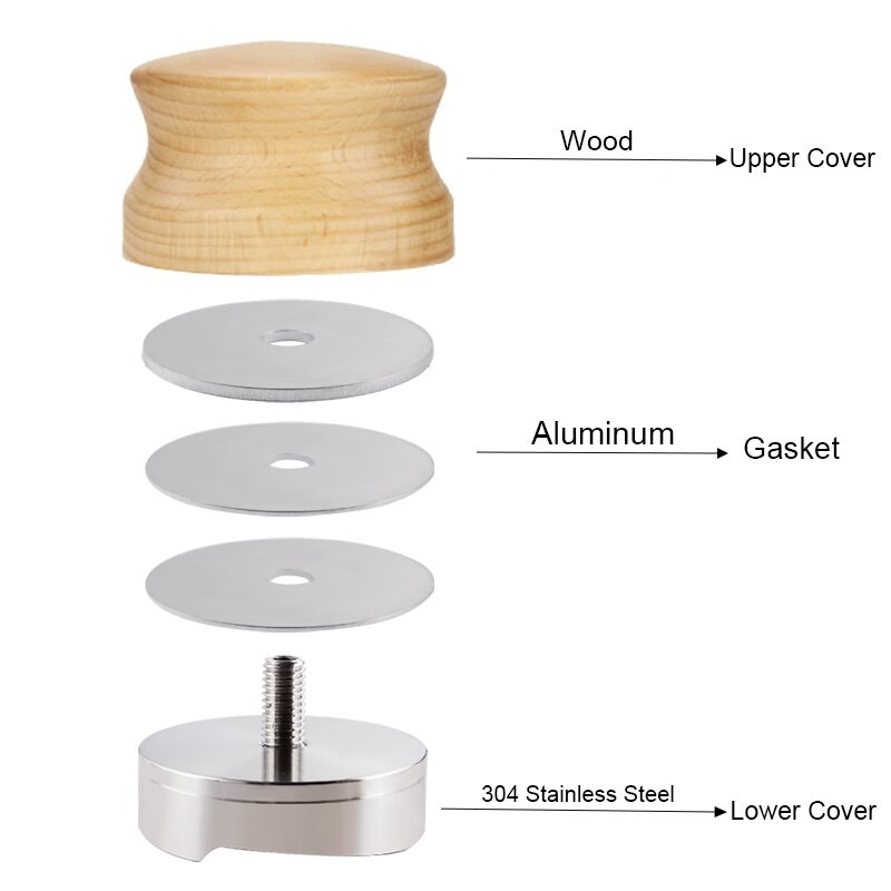 51MM 53MM 58MM Набивка за кафе, регулируема 3 ъгъла 304 неръждаема стомана на прах Чук набивки Аксесоари за кафе Инструменти за съдове за кафе