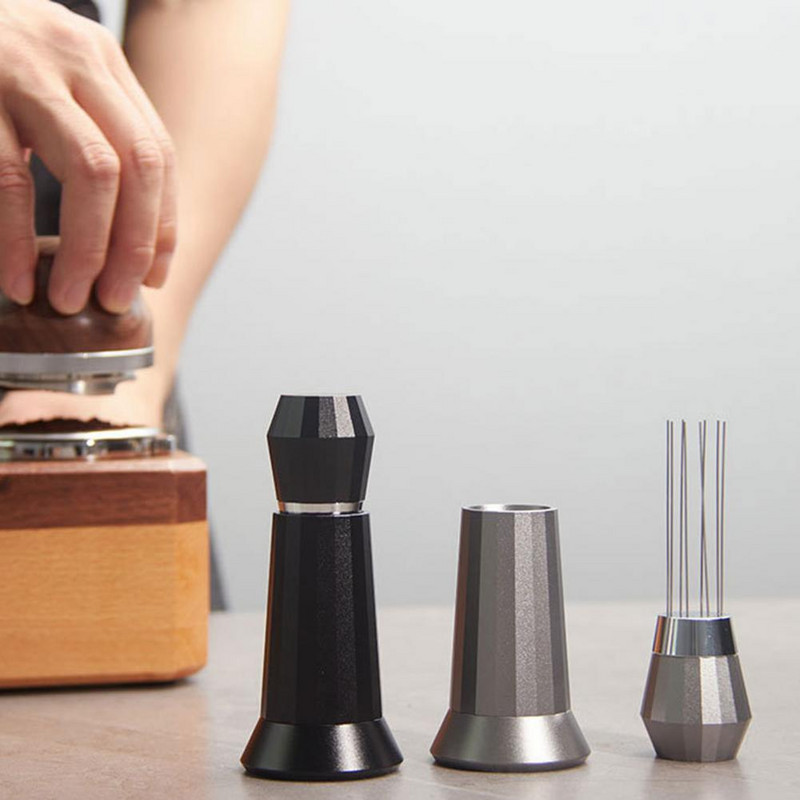 Игли от неръждаема стомана Трамбовка за кафе Бъркалка за кафе Разпределител Нивелир Инструмент Тип игли Разпределител за кафе на прах с дръжка