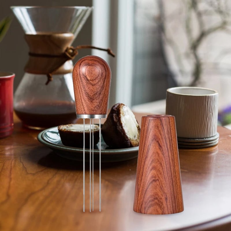 Игли от неръждаема стомана Трамбовка за кафе Бъркалка за кафе Разпределител Нивелир Инструмент Тип игли Разпределител за кафе на прах с дръжка