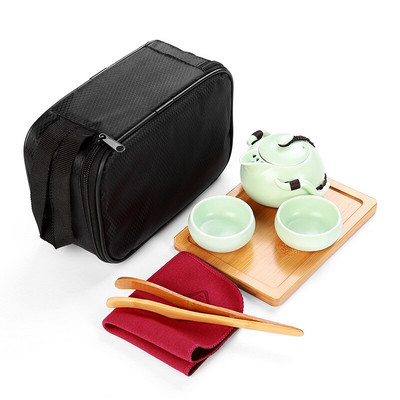 1 lonac 2/4 šalice Keramički čajnik Čajnik Gaiwan Šalica za čaj za puer kineski čajnik Prijenosni set za čaj Posuđe s vrećicama Šalice