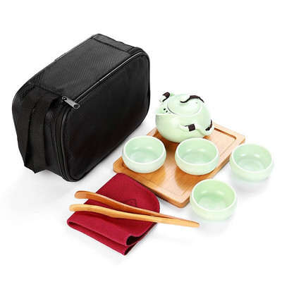 1 lonac 2/4 šalice Keramički čajnik Čajnik Gaiwan Šalica za čaj za puer kineski čajnik Prijenosni set za čaj Posuđe s vrećicama Šalice