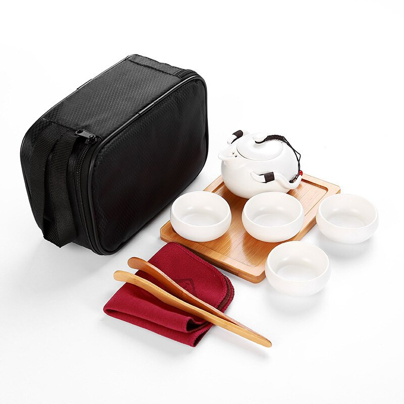 1 lonac 2/4 šalice Keramički čajnik Čajnik Gaiwan Šalica za čaj za puer kineski čajnik Prijenosni set za čaj Posuđe s vrećicama Šalice