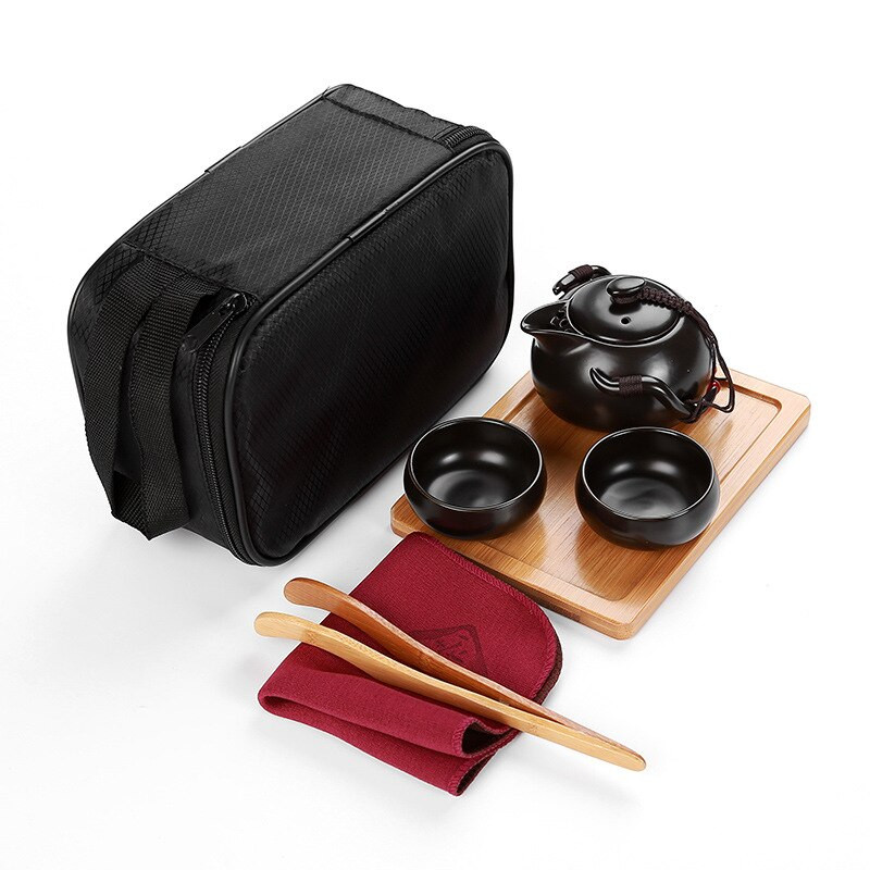 1 lonac 2/4 šalice Keramički čajnik Čajnik Gaiwan Šalica za čaj za puer kineski čajnik Prijenosni set za čaj Posuđe s vrećicama Šalice