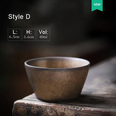 PINNY Retro keramikos aukso glazūros arbatos puodelis Pigmentuotas Kung Fu arbatos puodeliai Japoniško stiliaus vintažinis arbatos dubuo