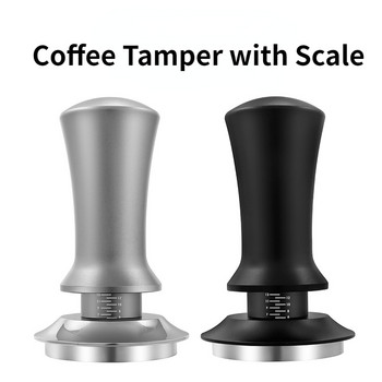 51/53/58mm Coffee Tamper Ρυθμιζόμενο βάθος με κλίμακα 30lb Espresso Springs Calibrated Tamping Επίπεδη βάση από ανοξείδωτο χάλυβα με ματ