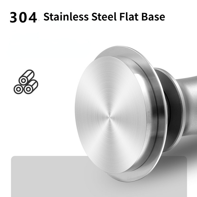 51/53/58 mm kavos tamperio gylis, reguliuojamas su 30 svarų espreso spyruoklėmis, kalibruotas suspaudimas nerūdijančio plieno plokščias pagrindas su kilimėliu