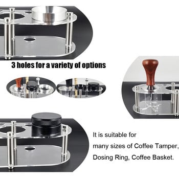 1-7 бр. 51 мм, 53 мм, 58 мм стойка за набиване на кафе за регулируем 3-ъгълен чук за прах, дозиращ пръстен, купа, кошница, чиста игла за четка