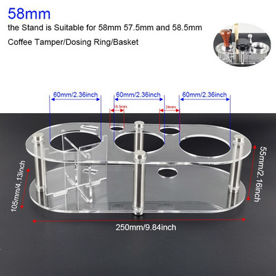 1-7 bucăți 51mm 53mm 58mm suport de tamper de cafea pentru ciocan de pulbere reglabil cu 3 unghiuri de dozare bol coș cu perie ac