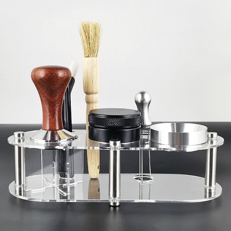 1-7 bucăți 51mm 53mm 58mm suport de tamper de cafea pentru ciocan de pulbere reglabil cu 3 unghiuri de dozare bol coș cu perie ac