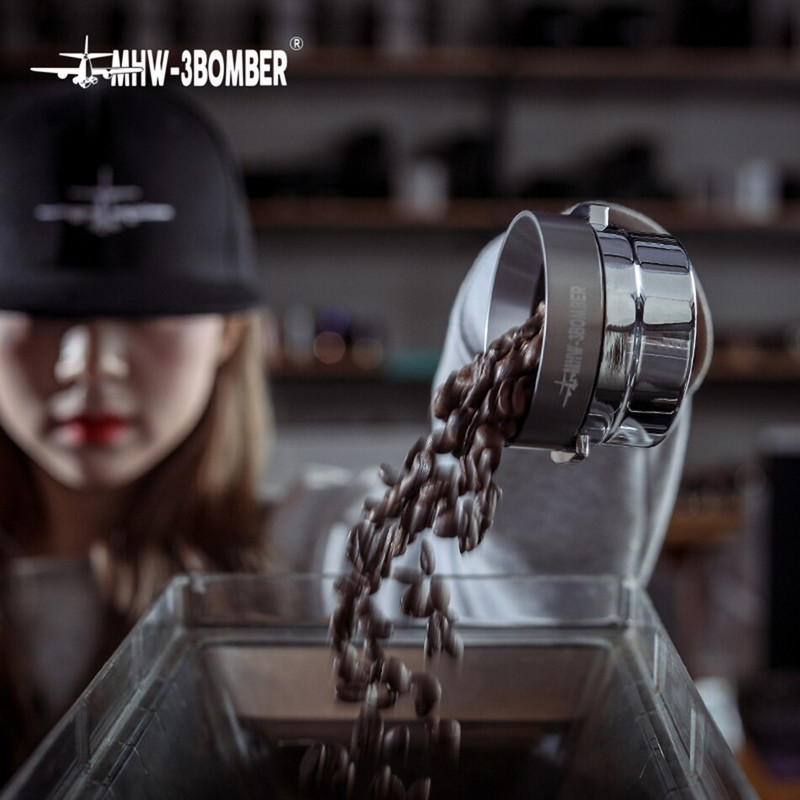 51/58,35 mm kavos skirstytuvas espreso tamper Reguliuojamas espreso skirstytuvo lygintuvas 304 nerūdijančio plieno išgaubtas pagrindas