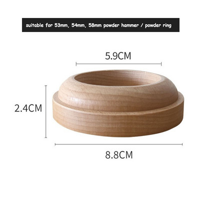 51/54/58 mm-es fából készült töltőaljzat kávé szabotázstartó szűrőállvány tömör fa kávéelosztó-szerszám tartozékok