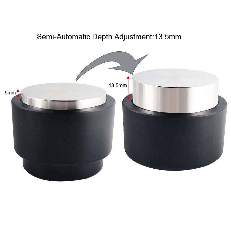 Rozsdamentes acél állítható kávészabotázs félautomata porkalapács eszpresszó tartozék 51mm/53mm/58mm portaszűrőhöz