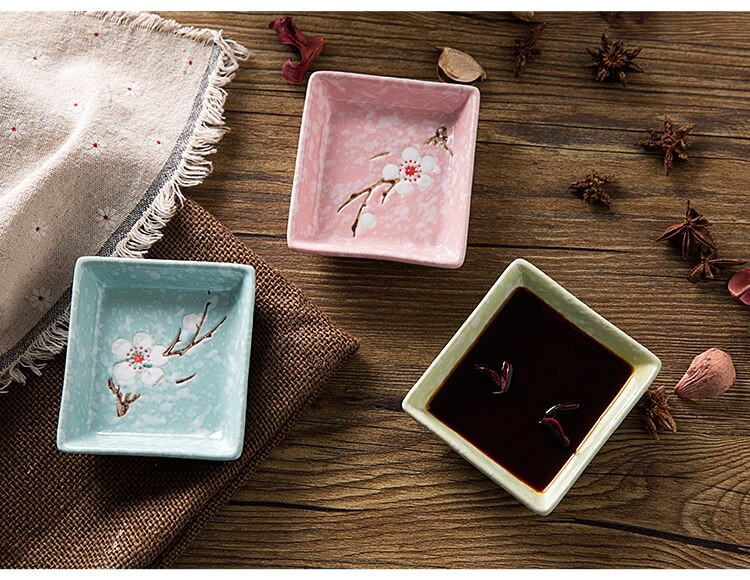 Hópehely kerámia kistál japán étkészlet ecetes edény szójaszósz étel fűszeres tál csontos edény