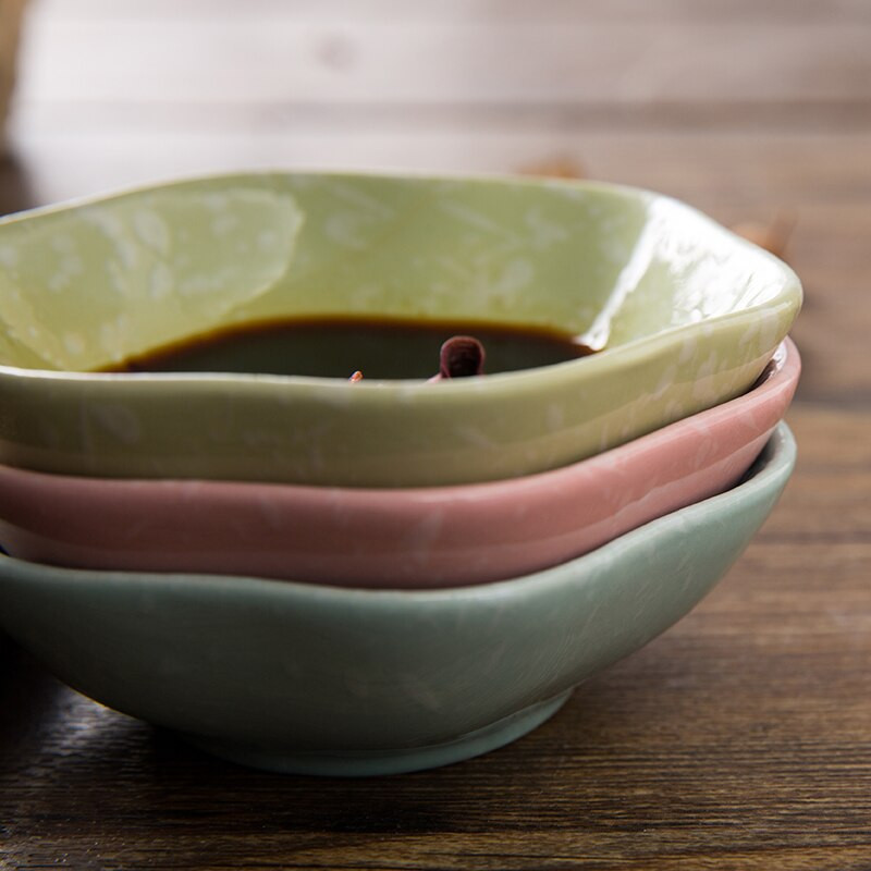 Hópehely kerámia kistál japán étkészlet ecetes edény szójaszósz étel fűszeres tál csontos edény