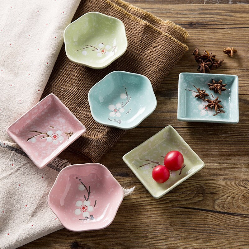 Hópehely kerámia kistál japán étkészlet ecetes edény szójaszósz étel fűszeres tál csontos edény