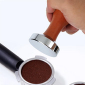 49mm Tamper cafea Mâner din lemn Tamper cafea Instrument profesional pentru prepararea cafelei Tamper plat pentru boabe de espresso