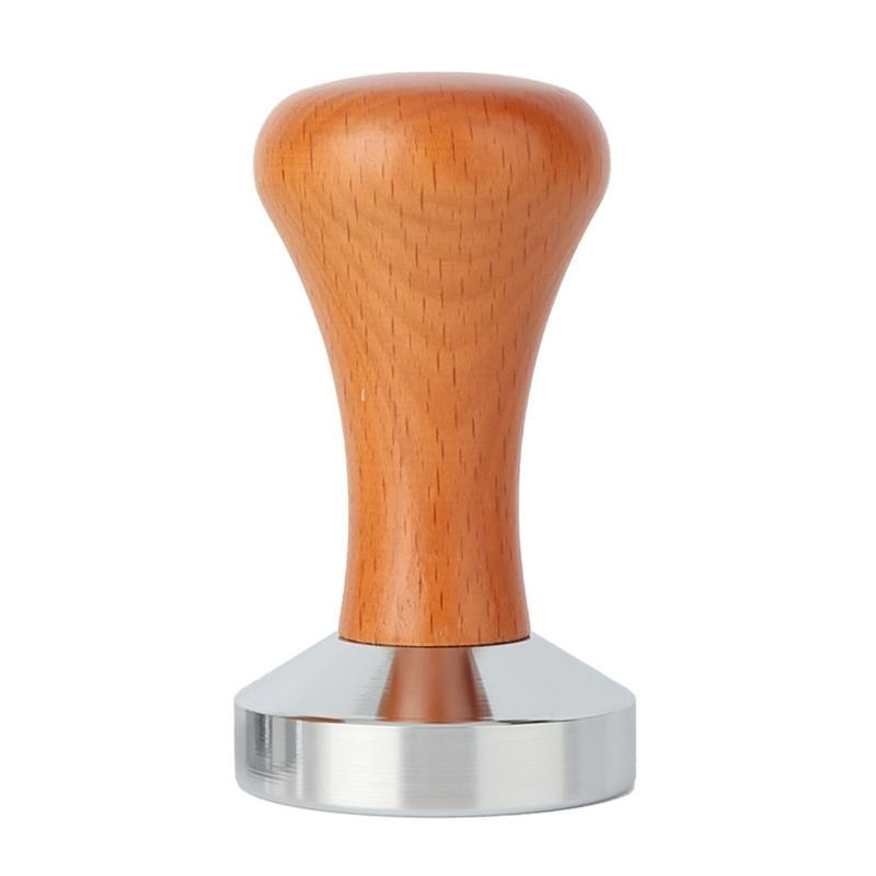 49mm Tamper cafea Mâner din lemn Tamper cafea Instrument profesional pentru prepararea cafelei Tamper plat pentru boabe de espresso