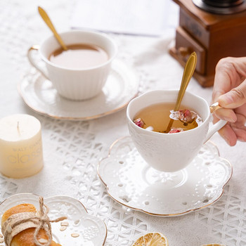 European Style Relief Σετ Καφέ Φλιτζάνι καφέ Πνομ Πενχ ελαφρύ πολυτελές Πιατάκι Παλάτι Απογευματινό Τσάι Εξαιρετικό Κεραμικό Φλιτζάνι