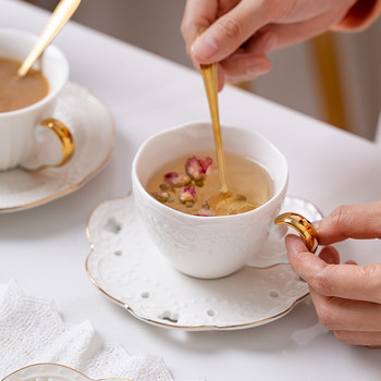 European Style Relief Σετ Καφέ Φλιτζάνι καφέ Πνομ Πενχ ελαφρύ πολυτελές Πιατάκι Παλάτι Απογευματινό Τσάι Εξαιρετικό Κεραμικό Φλιτζάνι