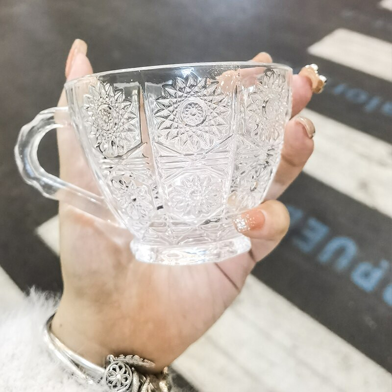 Espresso csésze eredeti reggeli pohár gyönyörű üveg kávéscsésze újrafelhasználható délutáni tea Kahve Fincan Takimlari teáscsésze készlet