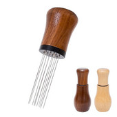 Alat za distribuciju espressa Darovi Drvena drška 10 igala za izravnavanje 0,3 mm Stalak za miješanje kave od nehrđajućeg čelika Nabijač za kavu u prahu