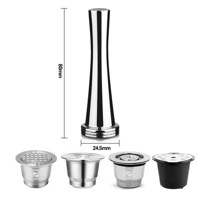 Tömör, rozsdamentes acélból készült nehéz, lapos talpú kávé szabotázs eszpresszóhoz DIY Press kávé Dolce Gusto/Nespresso/illy számára