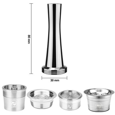 Tömör, rozsdamentes acélból készült nehéz, lapos talpú kávé szabotázs eszpresszóhoz DIY Press kávé Dolce Gusto/Nespresso/illy számára