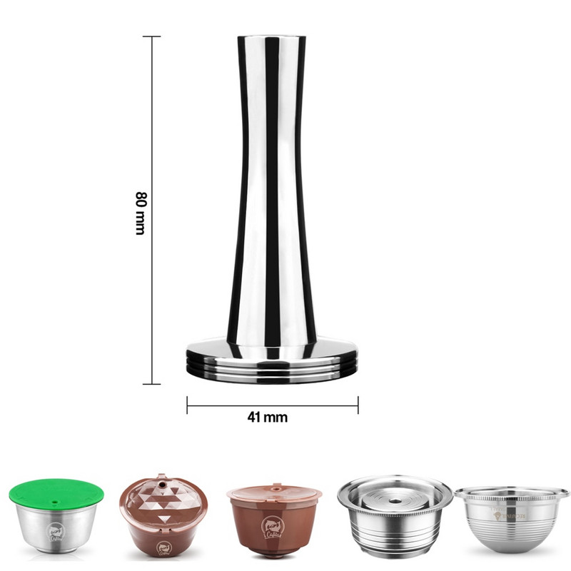 Tömör, rozsdamentes acélból készült nehéz, lapos talpú kávé szabotázs eszpresszóhoz DIY Press kávé Dolce Gusto/Nespresso/illy számára