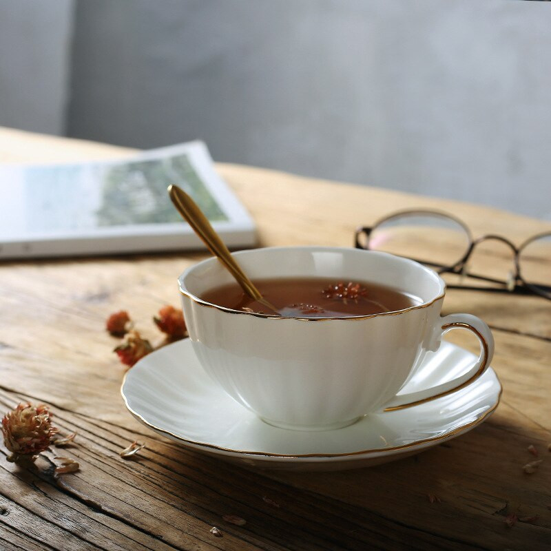 210 ml-es China Ceramics kávéscsésze és csészealj és kanál, Vicces divattervezés, Zakka Tazas Cafe eszpresszó csésze, európai kávés bögre