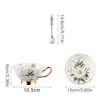 Σετ 180ml European Retro Royal Style Coffee Ceramic Cup Set with Poucer Spoon High End Porcelain Coffee Coffee για οικιακές επιχειρήσεις