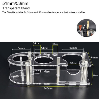1-6 db 51 mm-es 53 mm-es 58 mm-es átlátszó kávés szabotázsszőnyeg állvány géppor tű feneketlen portaszűrő tartozékok