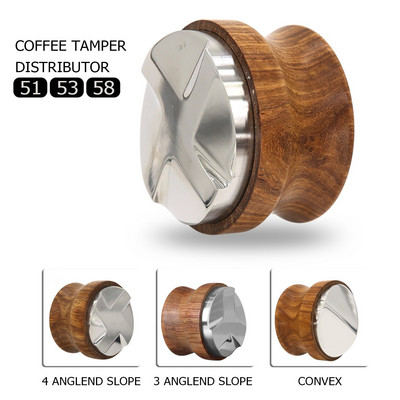 51/53/58MM kavos skirstytuvas espreso tamper Reguliuojamas espreso skirstytuvo lygintuvas Rosewood 304 nerūdijančio plieno barista įrankiai